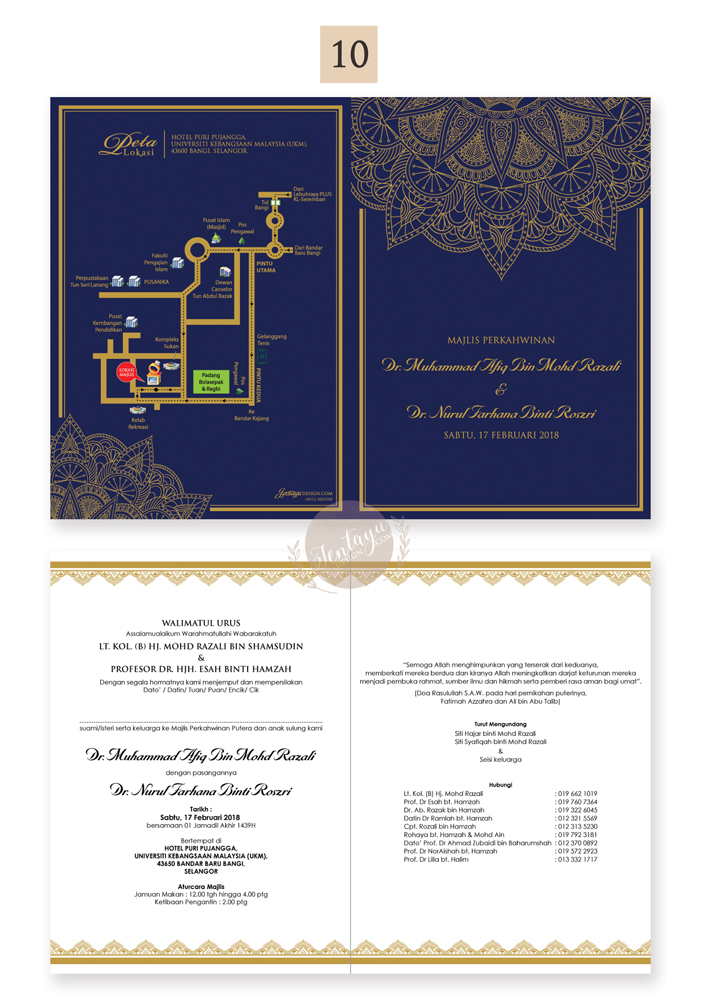 jentayu design kad kahwin warna penuh berlipat full colour color folded wedding cards A4 A5 A6 5x7